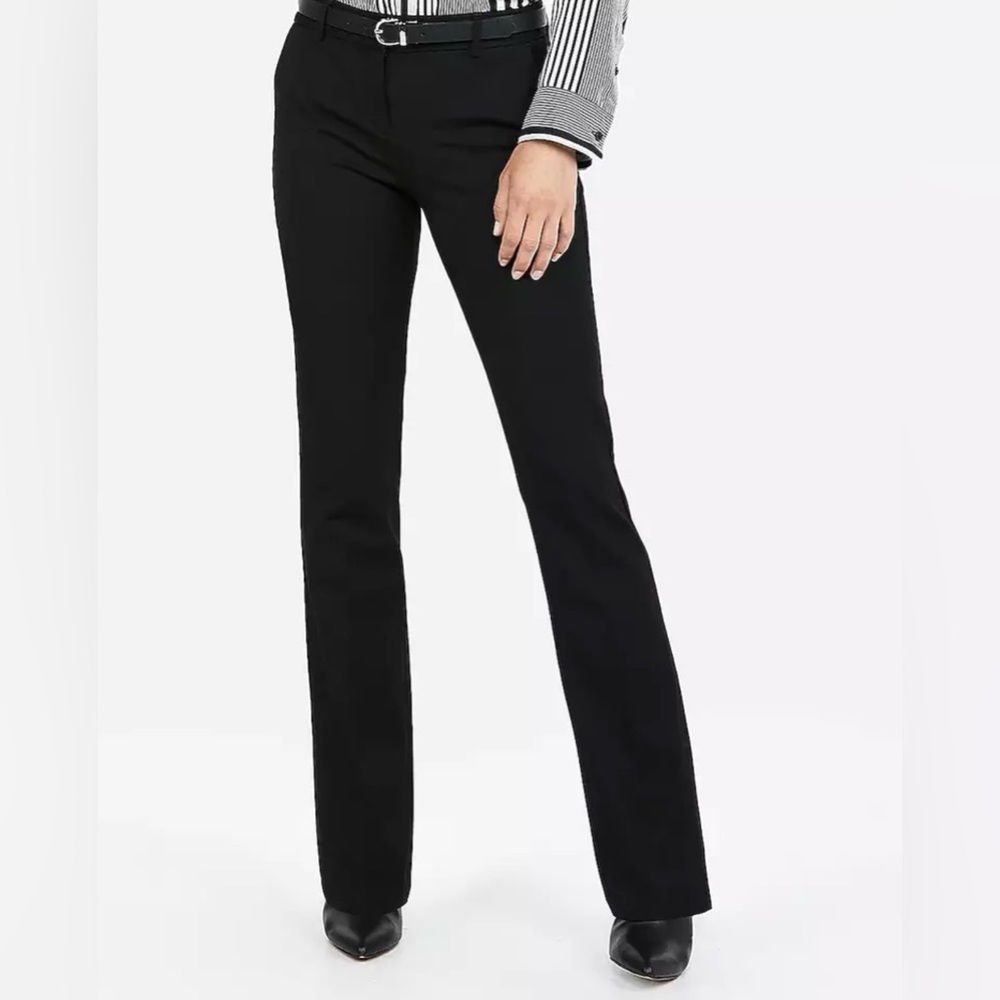 Express Columnist Barely Boot Mid Rise Pant Size 10 Regular Black